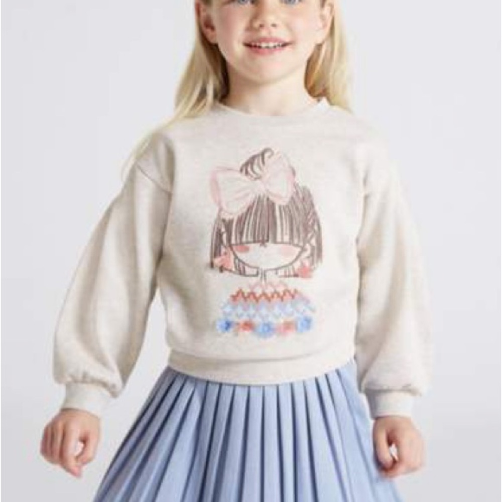 Size 4 Girls Mayoral Sky Blue Pleated Skirt